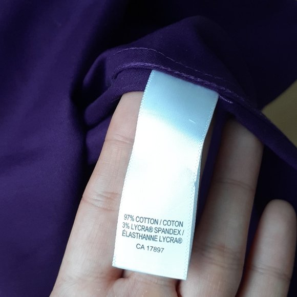 Banana Republic Cotton Collared Long Sleeve Dress Shirt Purple Size 2 - Picture 4 of 5